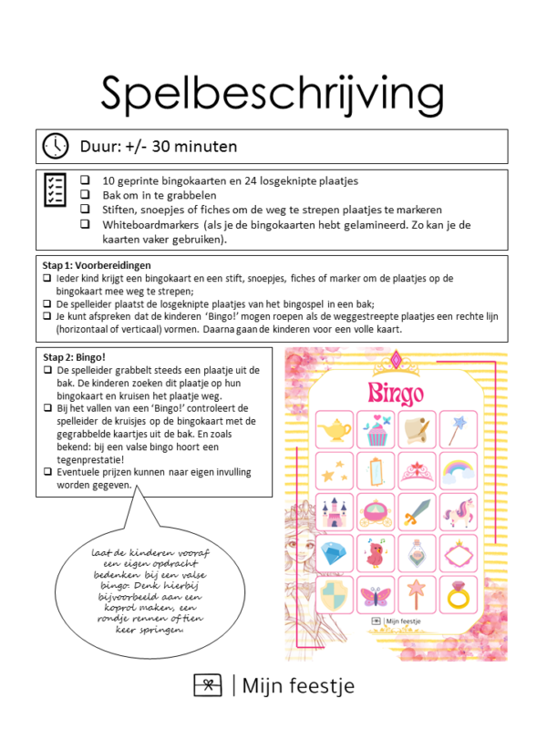 Prinsessen bingo