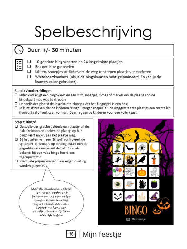 Halloween bingo